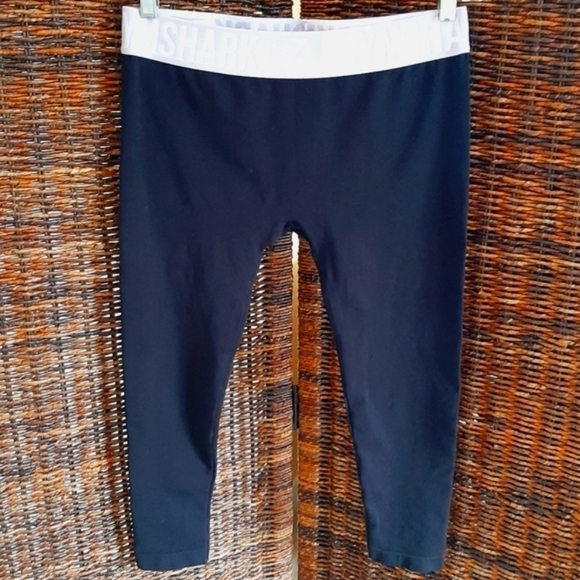 Gymshark Seamless Workout Leggings Yoga Athletic Crop Capris Black  Medium - Picture 1 of 5